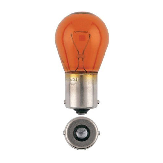 Narva 12V 21W Amber BA15s Incandescent Globes 47383BL