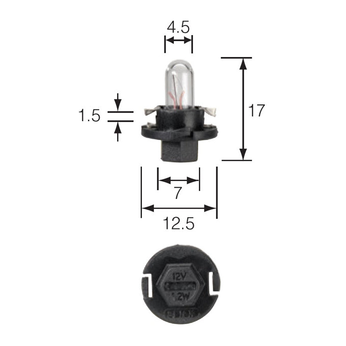 Narva 12V 1.2W BX8.4d Dash Panel Globes 47744