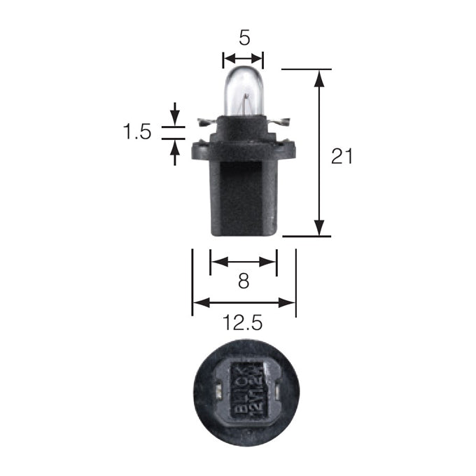 Narva 12V 1.2W B8.5d (BAX 10d) Dash Panel Globes 47762
