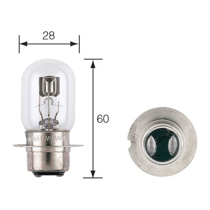 Narva 12V 50/40W P22d Asymmetrical Headlamp Globe 49212