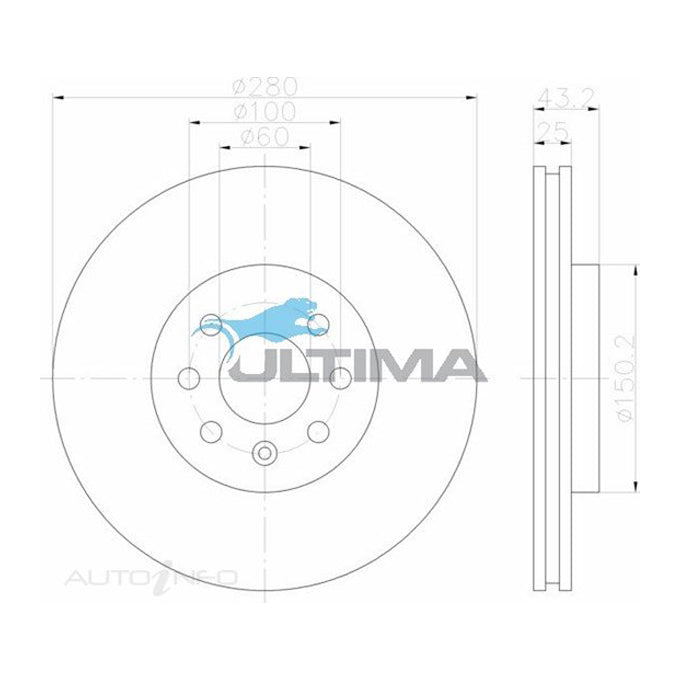 Ultima Disc Brake Rotor AAP2036