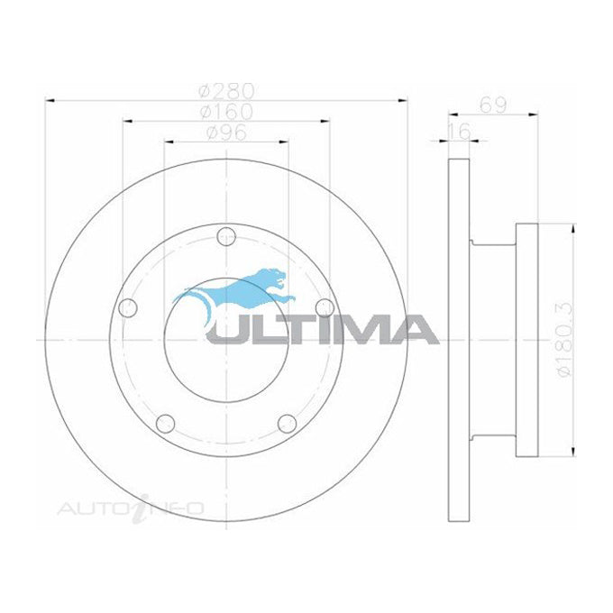 Ultima Disc Brake Rotor AAP2135