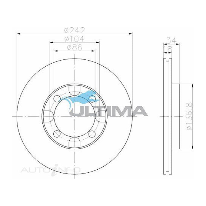 Ultima Disc Brake Rotor AAP219