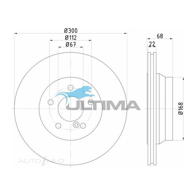 Ultima Disc Brake Rotor AAP2259