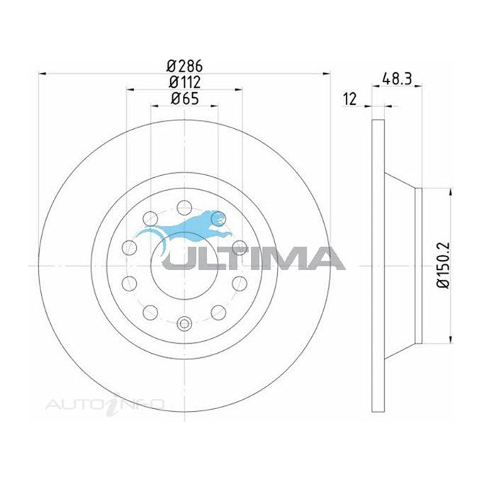 Ultima Disc Brake Rotor AAP2807