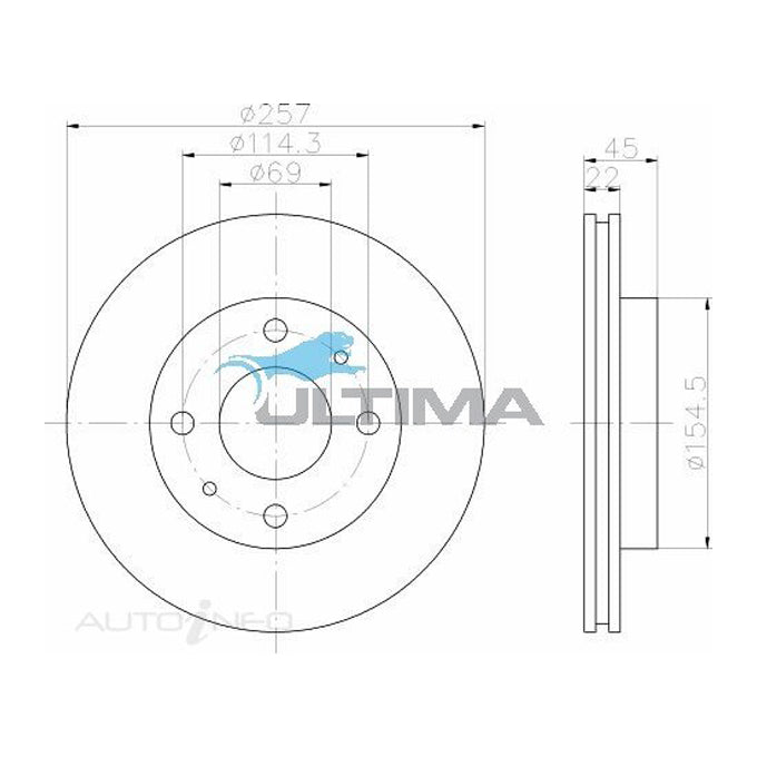 Ultima Disc Brake Rotor AAP452