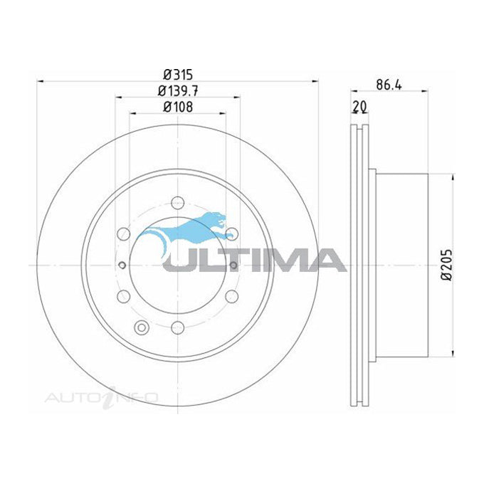 Ultima Disc Brake Rotor AAP467