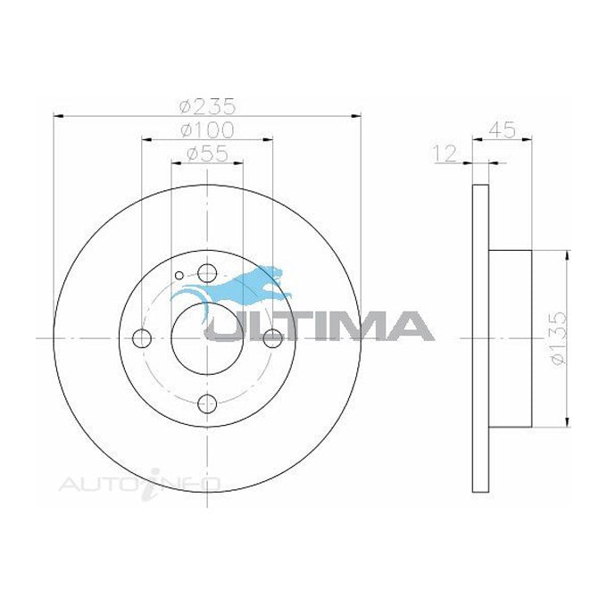 Ultima Disc Brake Rotor AAP525
