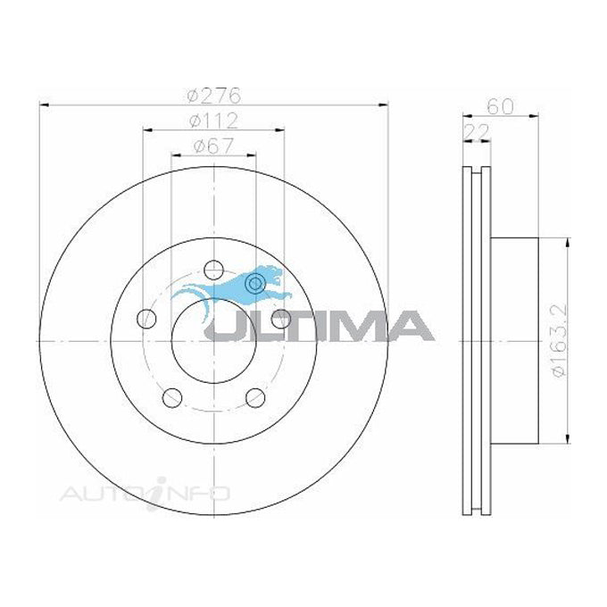 Ultima Disc Brake Rotor AAP564
