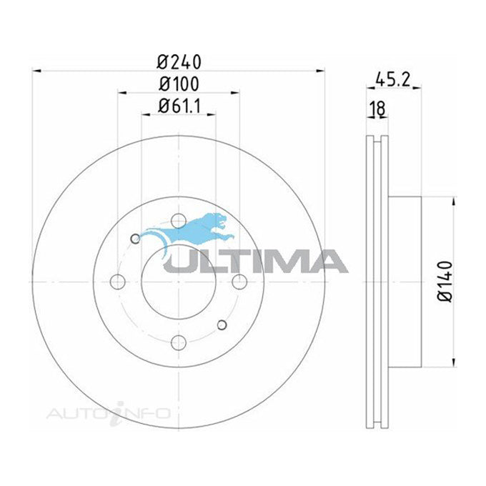 Ultima Disc Brake Rotor AAP603