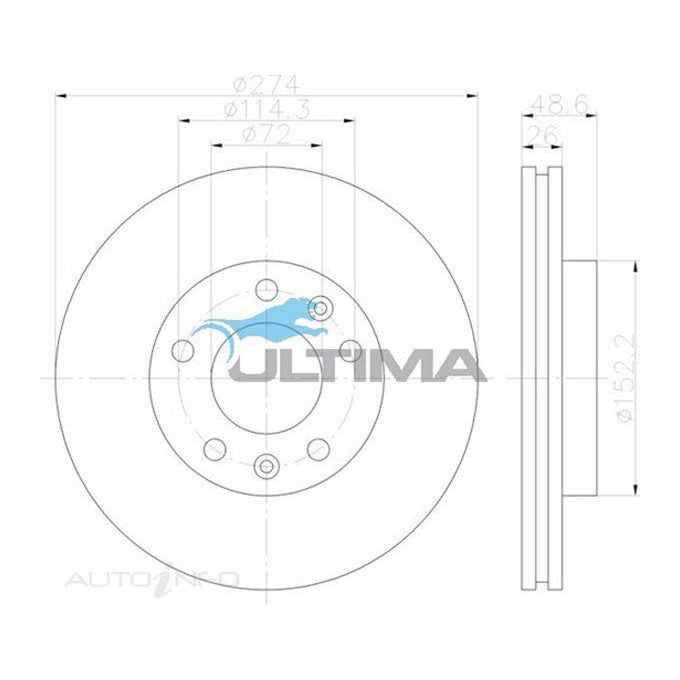 Ultima Disc Brake Rotor AAP877