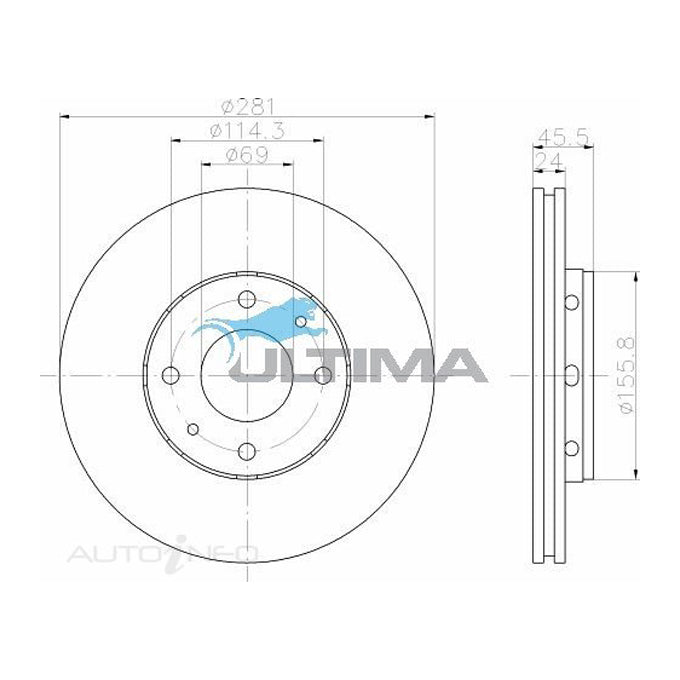 Ultima Disc Brake Rotor AAP886