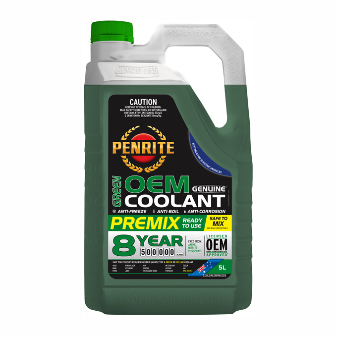 Penrite Green Long Life Anti Freeze / Anti Boil Premix Coolant 5L - COOLGREENPMX005