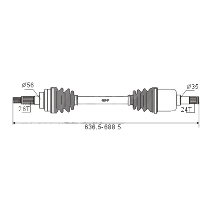 BW Driveshaft Assembly CVS.215BW