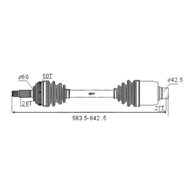 BW Driveshaft Assembly CVS.419BW