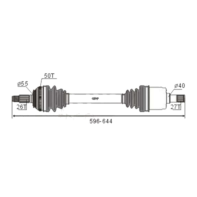 BW Driveshaft Assembly CVS.492BW