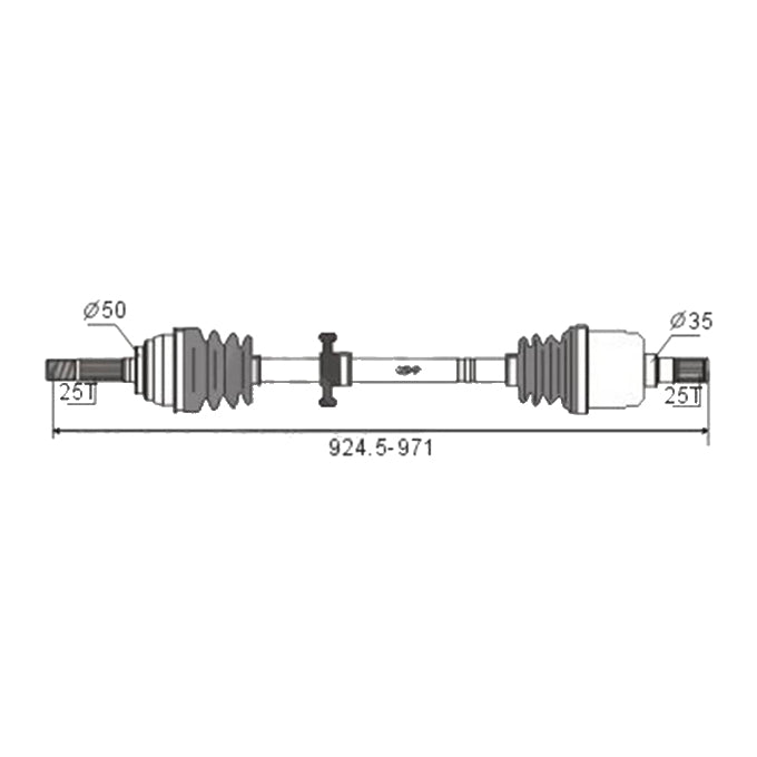 BW Driveshaft Assembly CVS.651BW