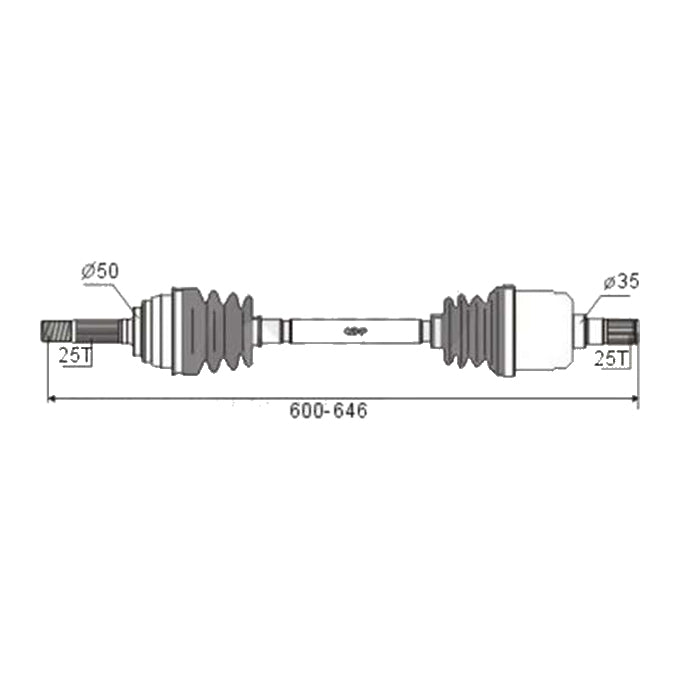 BW Driveshaft Assembly CVS.652BW