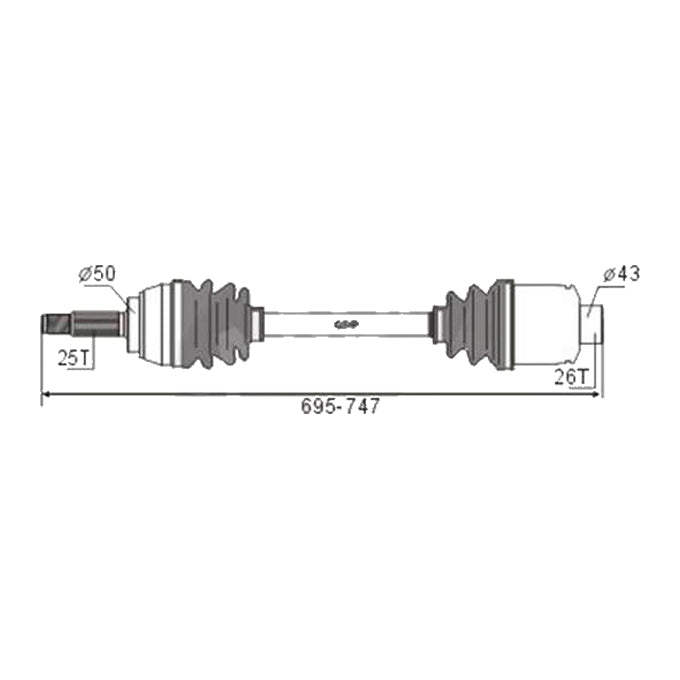 BW Driveshaft Assembly CVS.661BW