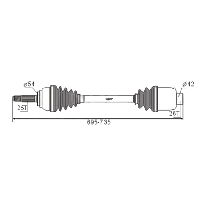 BW Driveshaft Assembly CVS.665BW