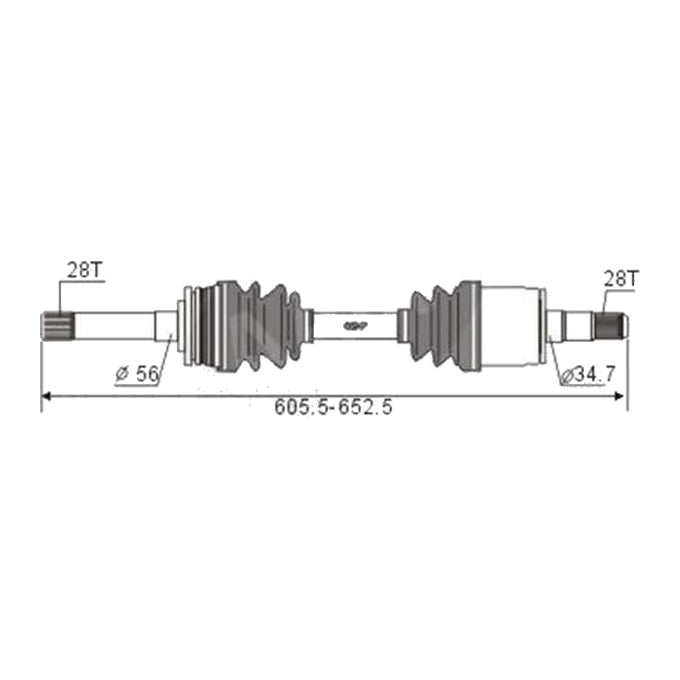 BW Driveshaft Assembly CVS.687BBW