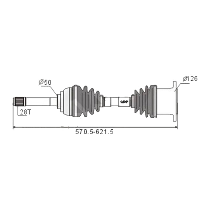 BW Driveshaft Assembly CVS.878BW