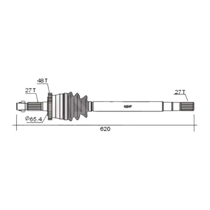 BW Driveshaft Assembly CVS.CH93BW