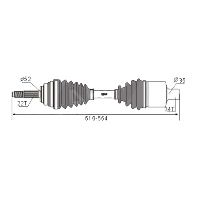 BW Driveshaft Assembly CVS.DW01BW
