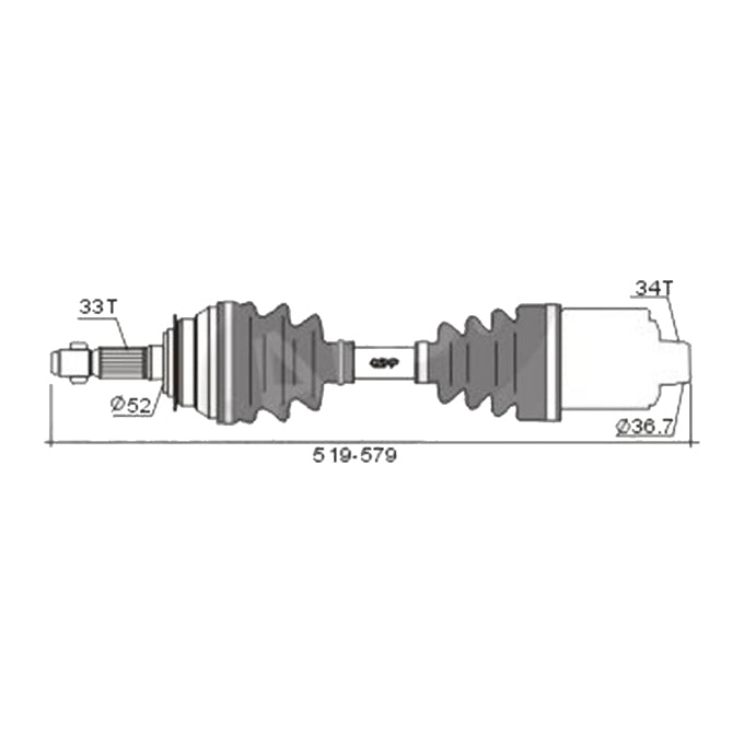 BW Driveshaft Assembly CVS.DW35BW