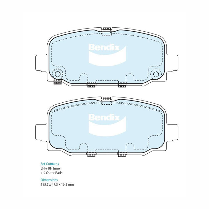Bendix 4WD Disc Pads DB2654-4