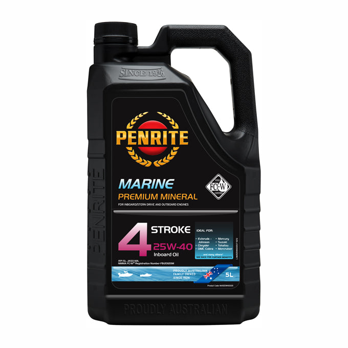 Penrite Marine Inboard 4 Stroke 25W-40 (Mineral) 5L - MAR25W40005