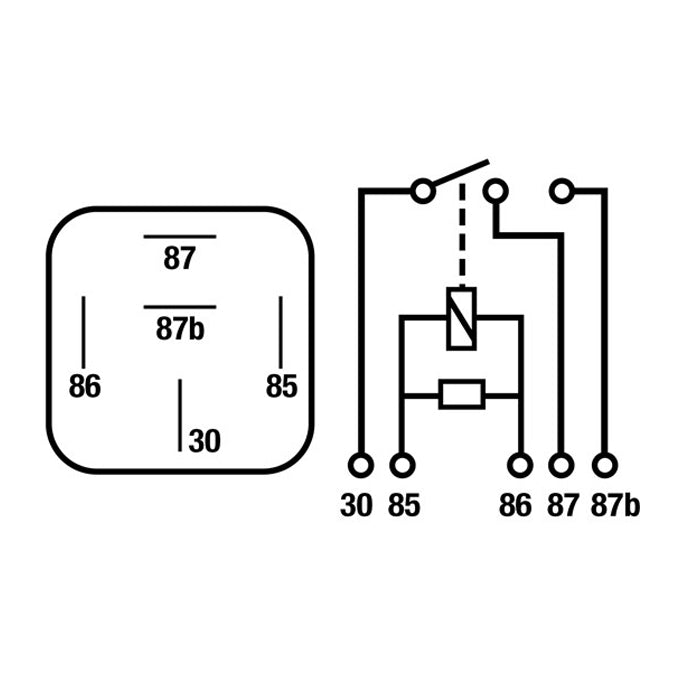 Tridon 5 Pin Mini Relay TR018 diagram