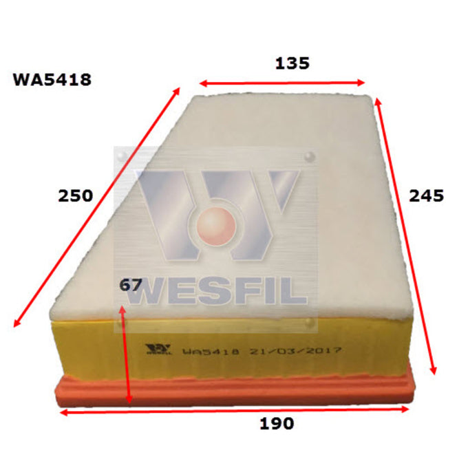Wesfil Air filter WA5418