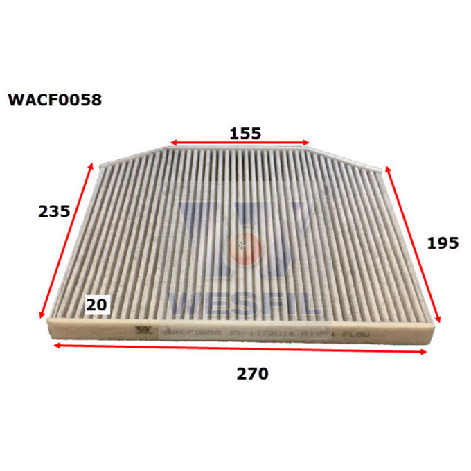 Wesfil Cabin Air Filter WACF0058