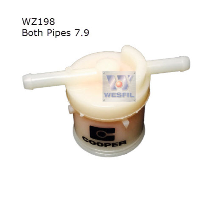 Wesfil Plastic In-line Fuel Filter WZ198
