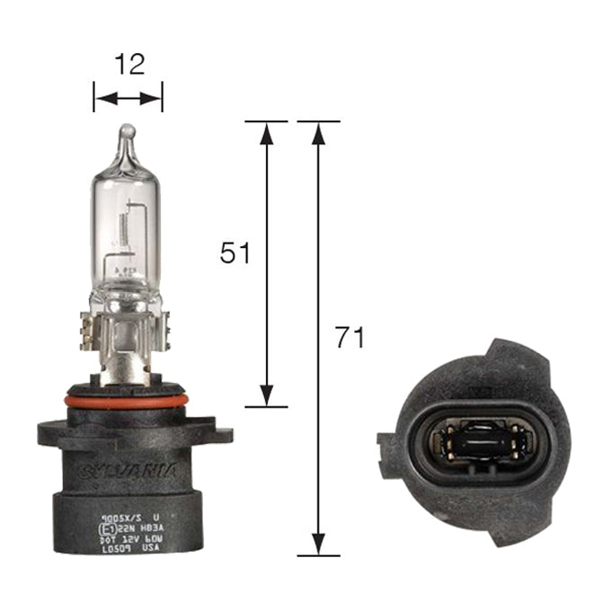 Narva 12V HB3A 60W P20d Halogen Headlight Globe 48020