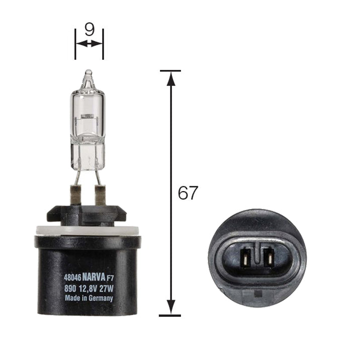 Narva 12V 27W PG13 Halogen Headlight Globe 48046