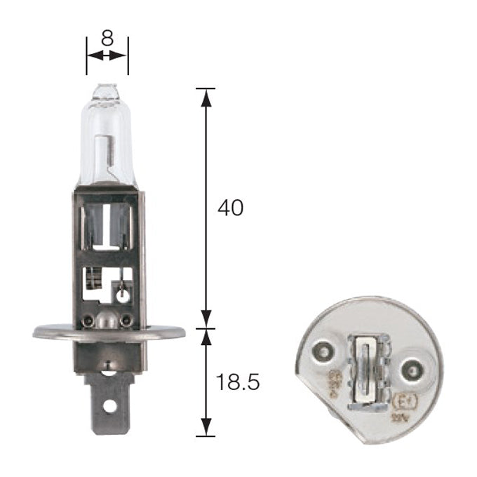 Narva 12V H1 55W P14.5s Arctic Plus 50 Halogen Headlight Globes 48630BL2