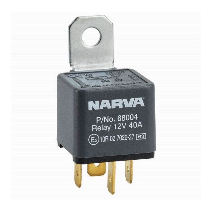 Narva 12V 40A Normally Open 4 Pin Relay with Resistor 68004BL