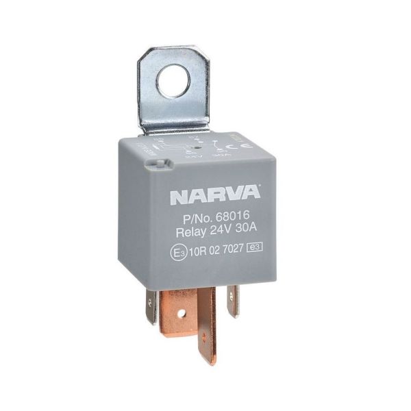 Narva 24V 30A Normally Open 4 Pin Relay with Resistor 68016BL