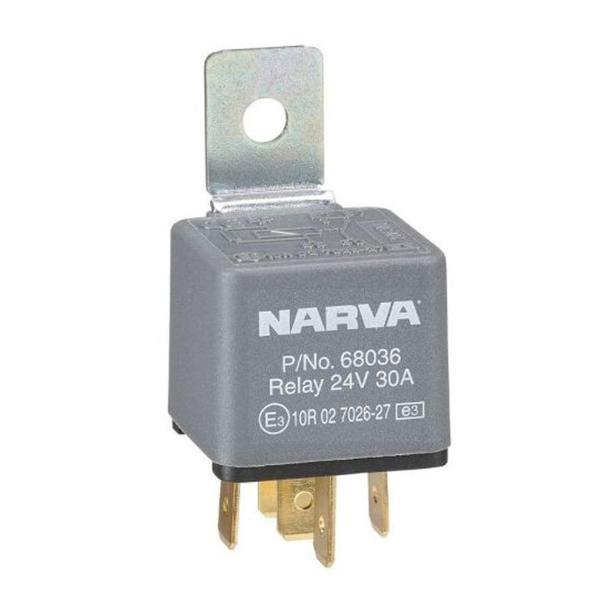 Narva 24V 30A Normally Open 5 Pin Relay with Resistor 68036BL