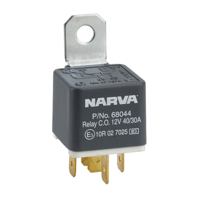Narva 12V 40A/30A Change-Over 5 Pin Relay with Resistor 68044BL