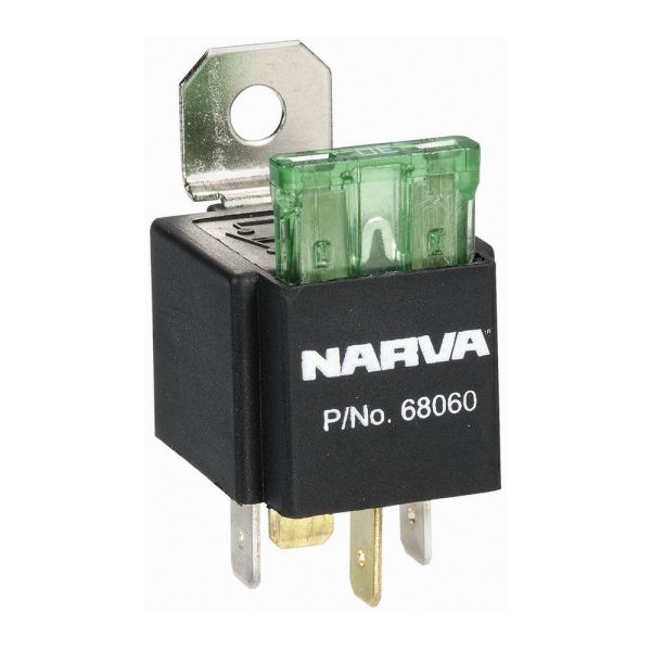 Narva 12V 30A 4 Pin Fused Relay 68060BL