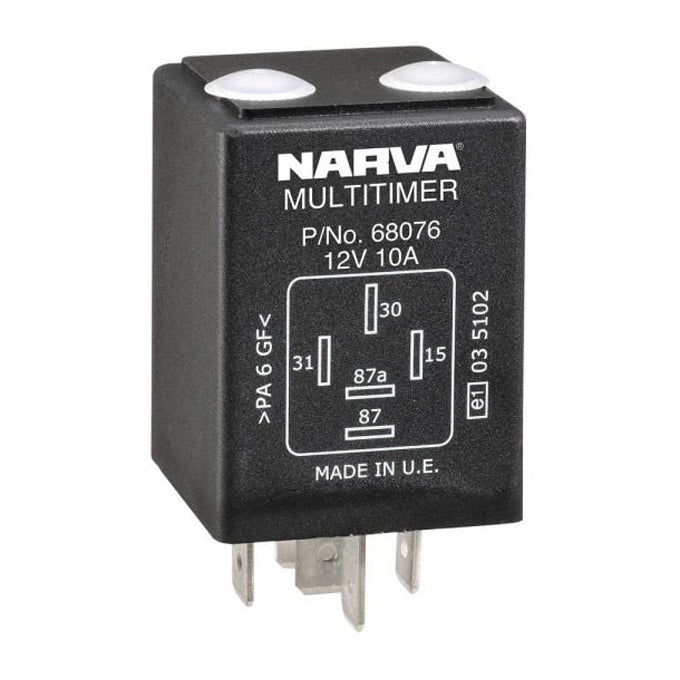 Narva 12V 10A 5 Pin Timer Adjustable Relay 68076BL