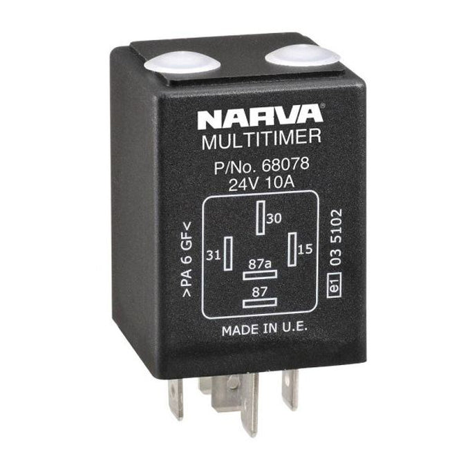 Narva 24V 10A 5 Pin Timer Adjustable Relay 68078BL