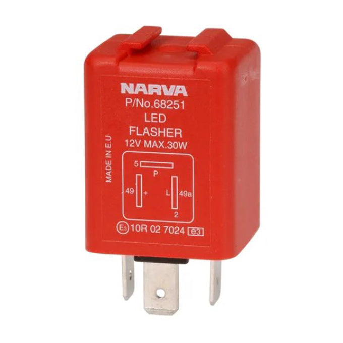 Narva 12 Volt 3 Pin LED Electronic Flasher with Pilot 68251BL