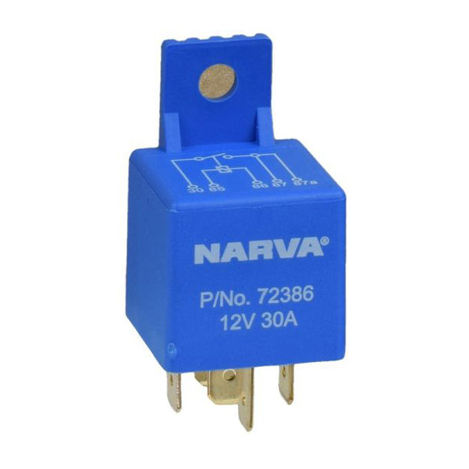 Narva 12V 30A 5 Pin Mini Relay with Resistor 72386BL