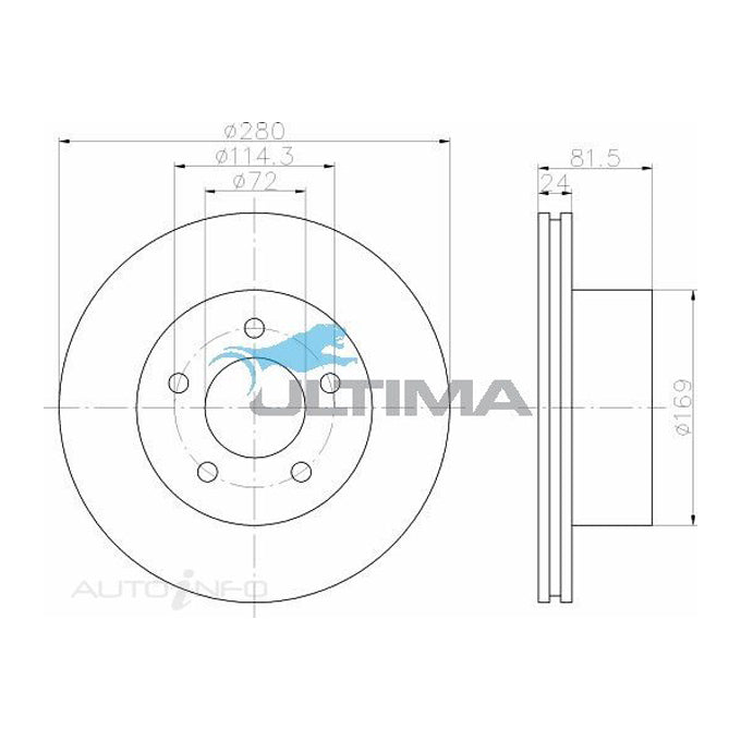 Ultima Disc Brake Rotor AAP096