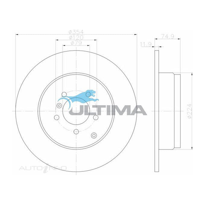 Ultima Disc Brake Rotor AAP2093