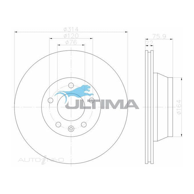Ultima Disc Brake Rotor AAP2243